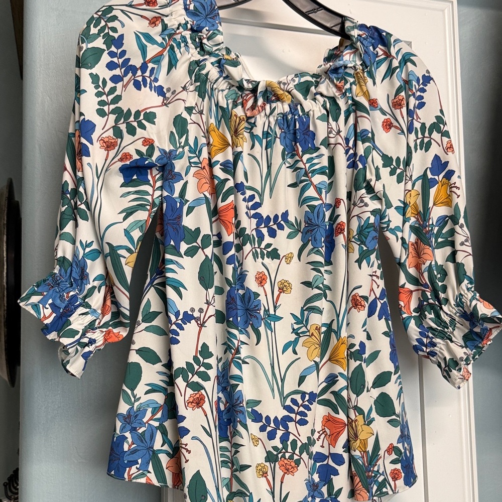 Parker Multicolor Floral silk Blouse